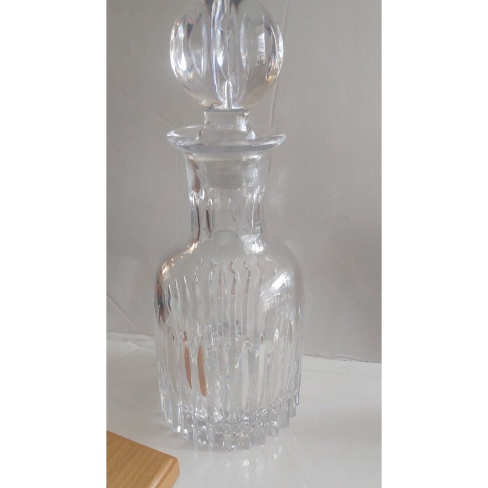 Vintage Hand Blown & Cut Crystal Decanter Artist Signed 12" Large stopper